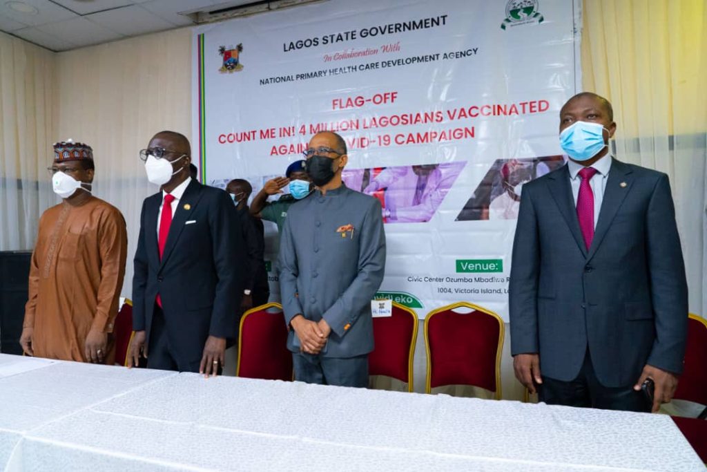 COVID-19: SANWO-OLU LAUNCHES MASS VACCINATION PROGRAMME, TARGETS 4 MILLION LAGOSIANS BEFORE YEAR END